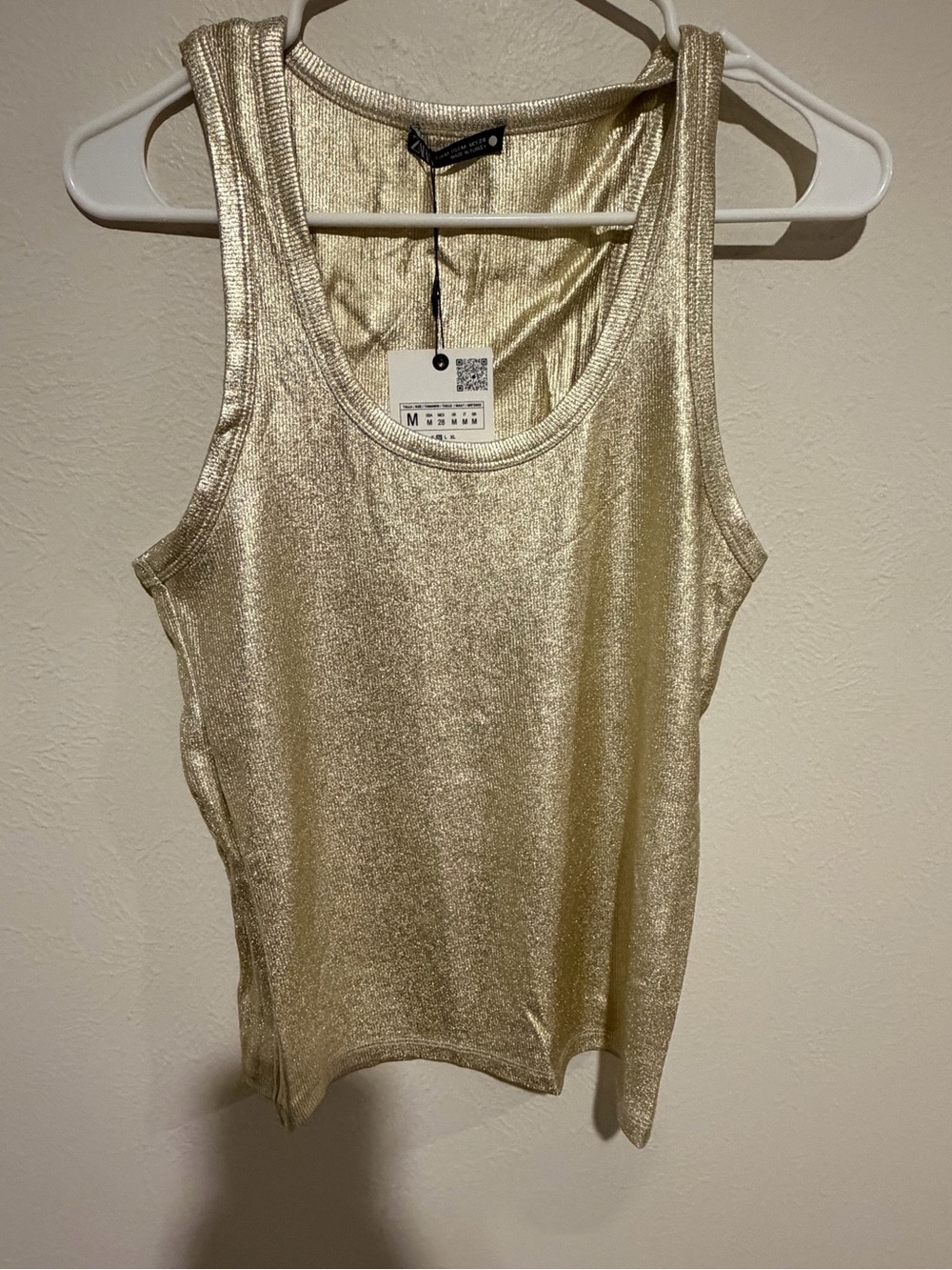 Zara Metallic Gold Tank Top